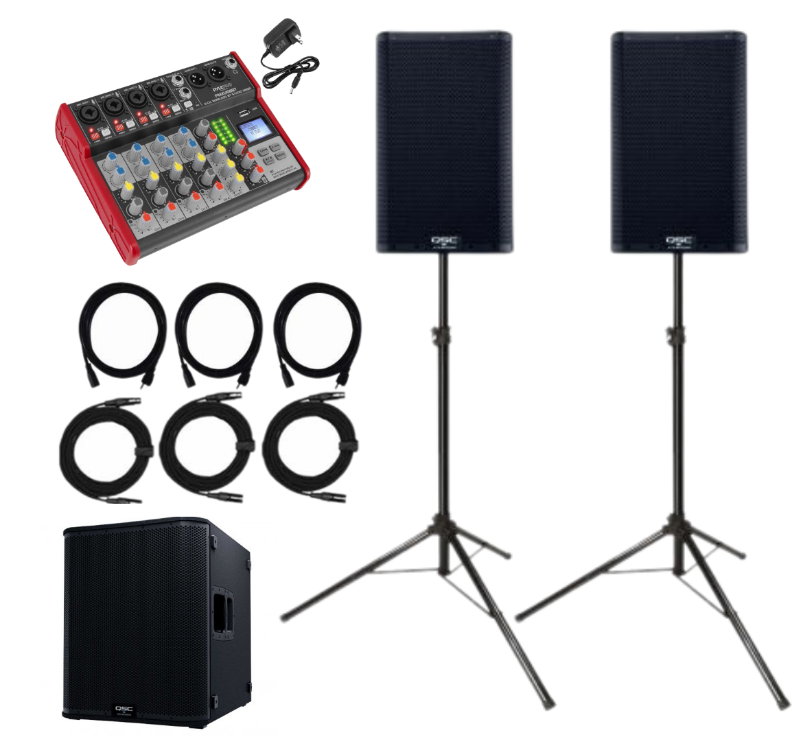 2 speakers and mixer for rent - Professional Sound System Rental