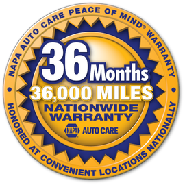 NAPA 36 months 36,000 miles nationwide warranty at Scott's Import Service in Beaumont, TX