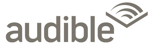 Audible logo in gray text with soundwave icon above the “i”