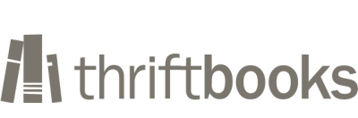 Thriftbooks logo with stacked gray books and orange accent
