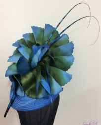 blue and green hat