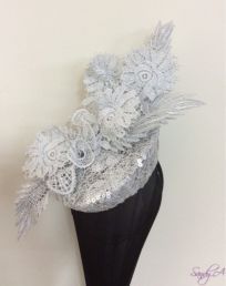 silver flower hat