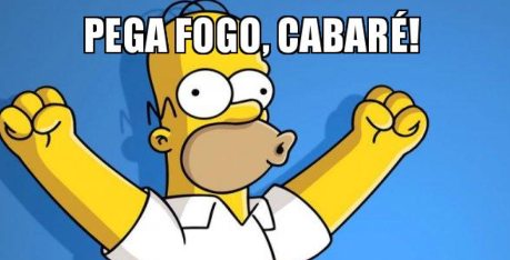 Um desenho animado de Homer Simpson com o punho no ar