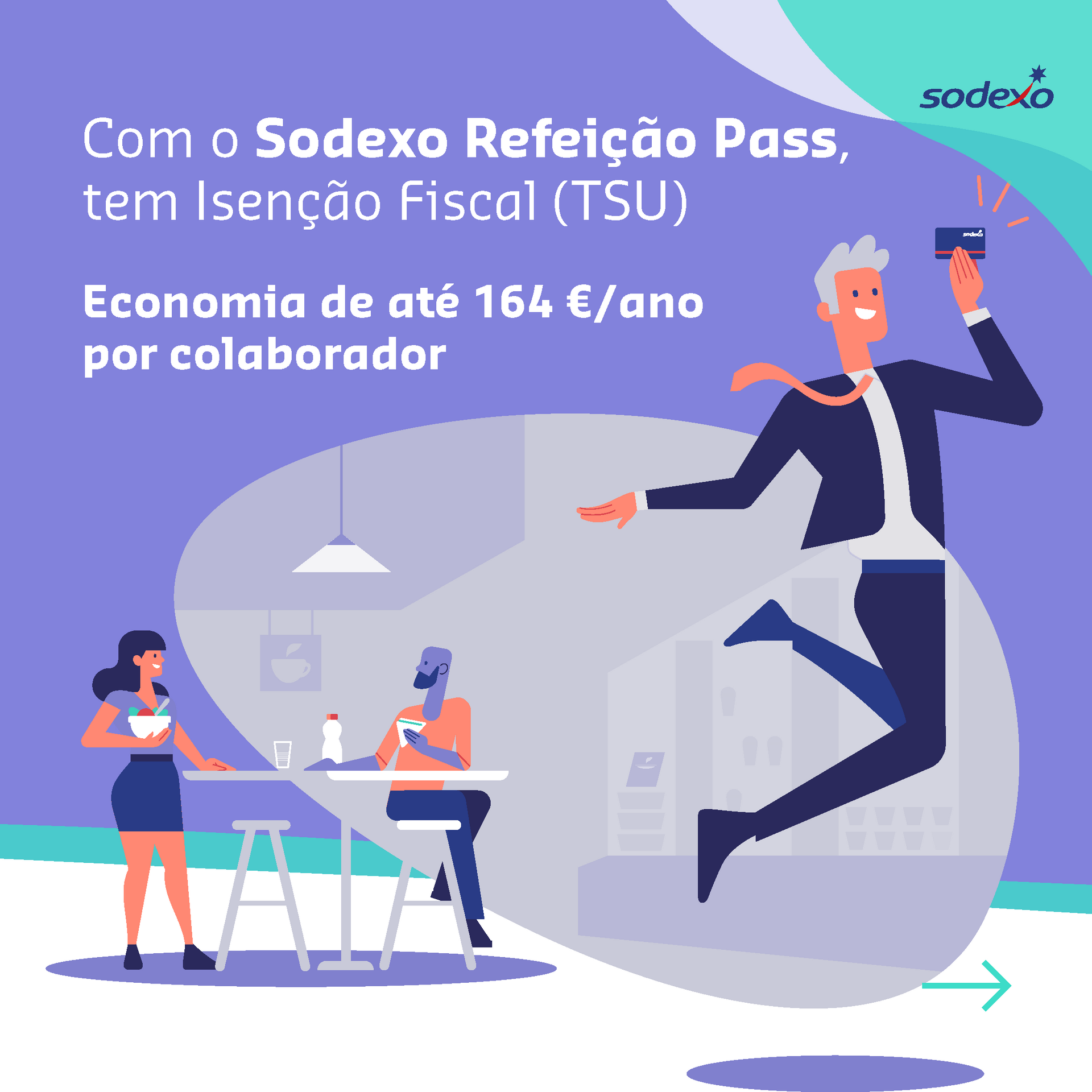 Um homem está pulando no ar enquanto segura um cartão de crédito.