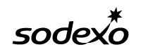 Um logotipo preto e branco para sodexo com uma estrela.