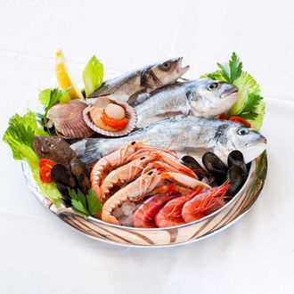 Different Types Of Seafood On The Plate