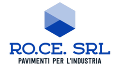 Logo for R.O.CE. SRL, featuring a blue geometric cube above the text