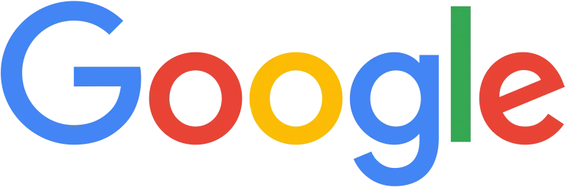 Google logo with blue, red, yellow, and green letters.