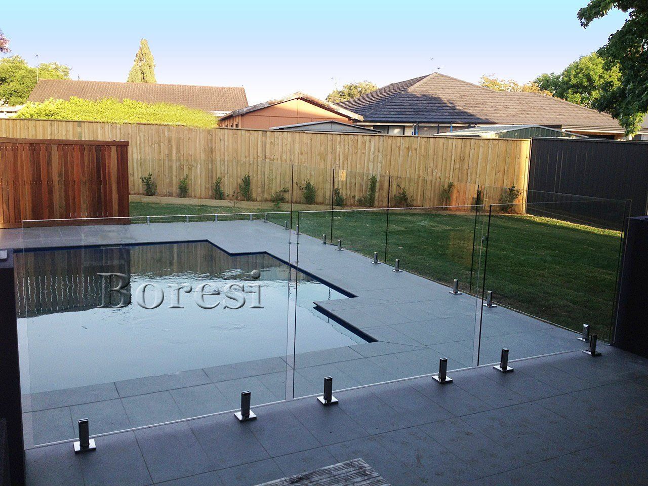 Backyard Pool with Glass Fence — Sydney — Boresi Fencing
