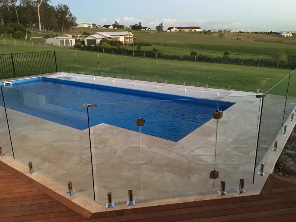 Outdoor Pool with Glass Fence — Sydney — Boresi Fencing