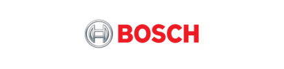 The Bosch logo featuring a stylized metallic gear icon next to the brand name in red uppercase letters.