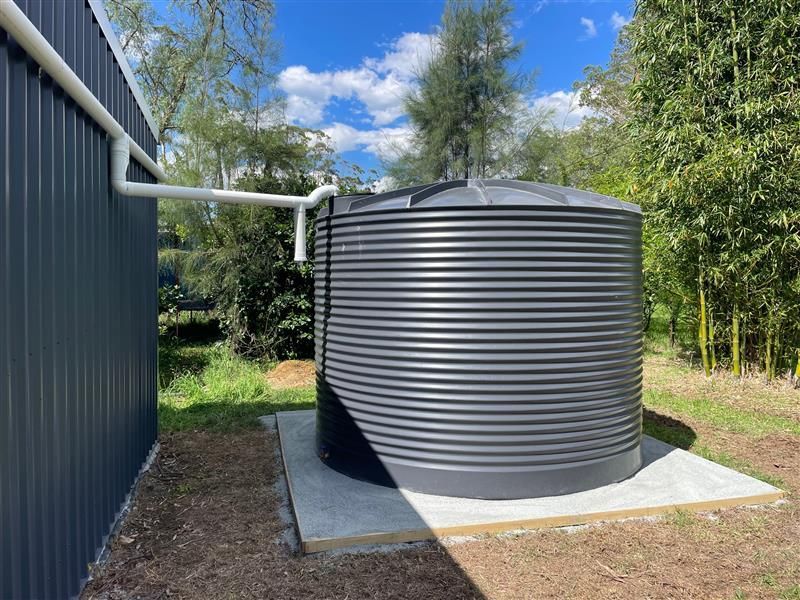 A Water Tank after Installation — Tim Larkin Plumbing and Excavations in Wauchope, NSW