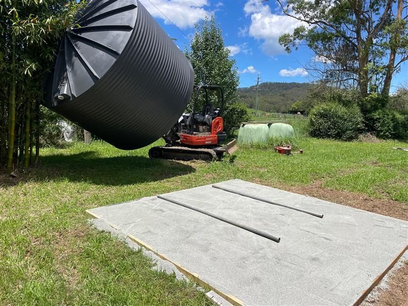Water Tank Installation — Tim Larkin Plumbing and Excavations in Laurieton, NSW