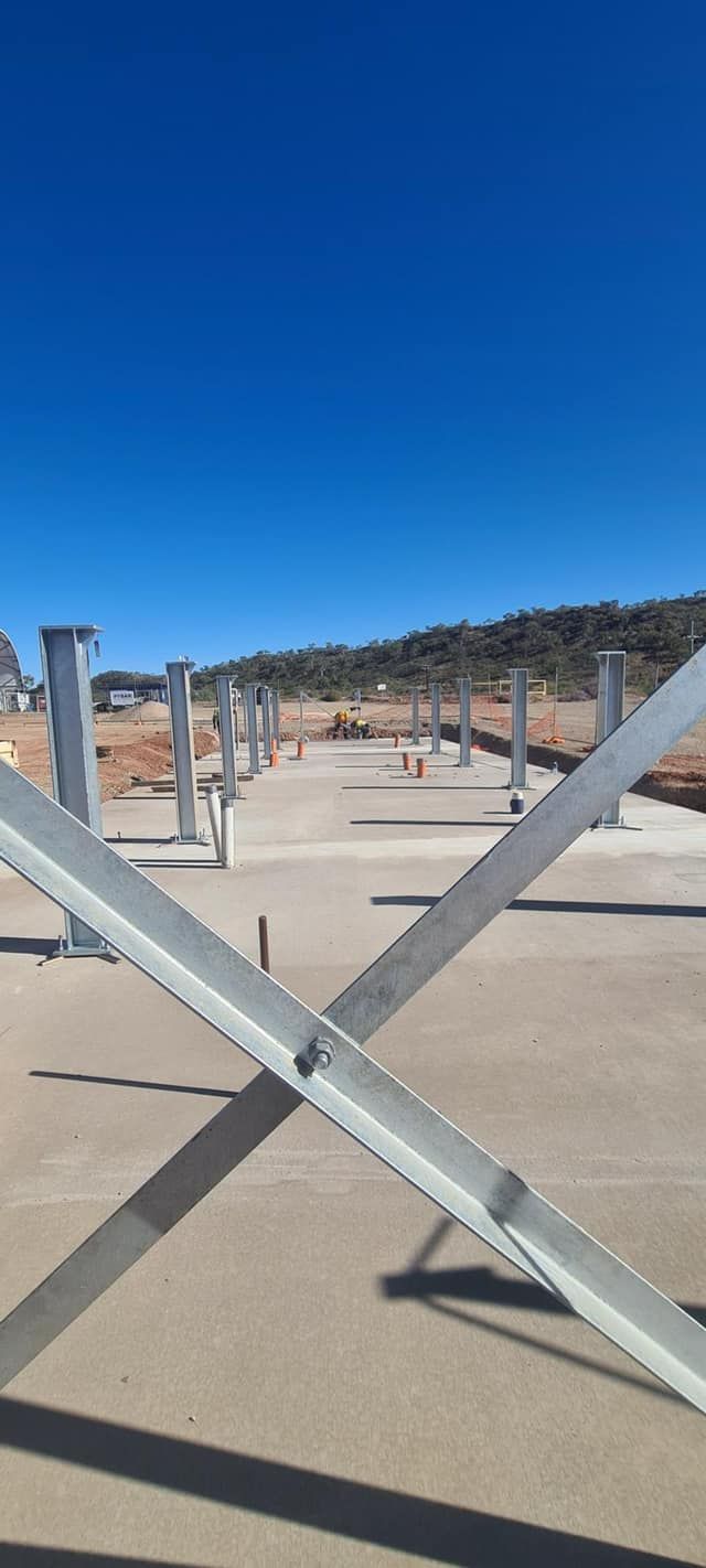 Close Up Of A Metal Structure On A Concrete Surface With A Blue Sky — Calibre Engineering In Mica Creak, QLD