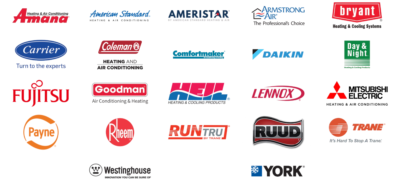 A bunch of logos for different companies on a white background