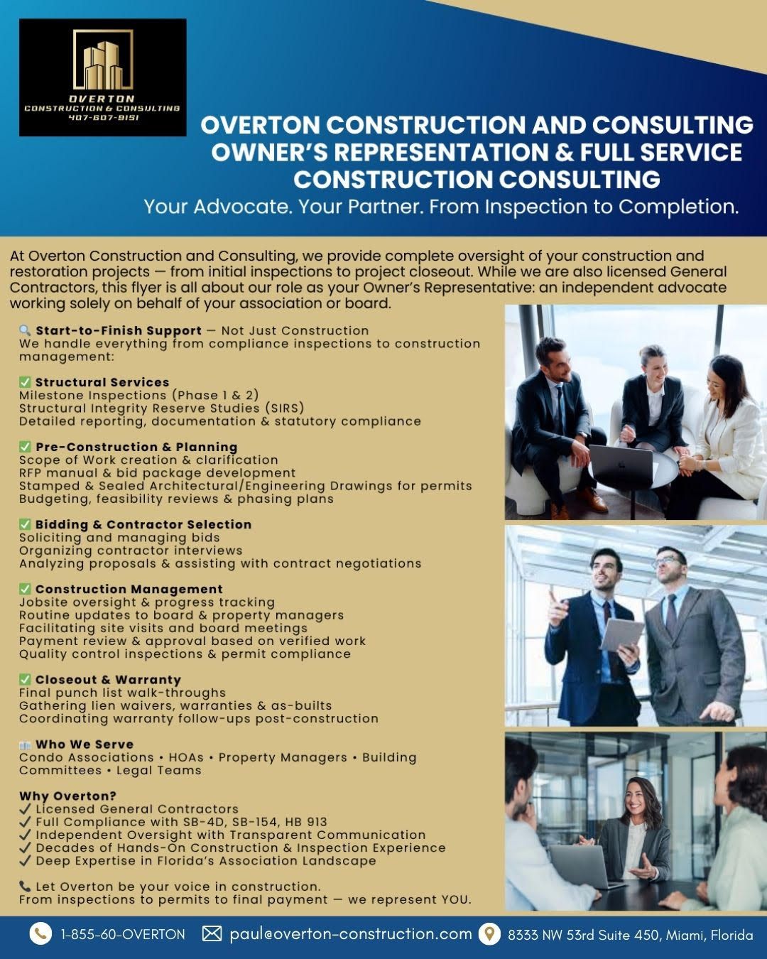 Overton Construction and Consulting Owner's Representation