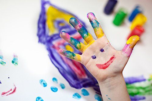 Children Doing Finger Painting