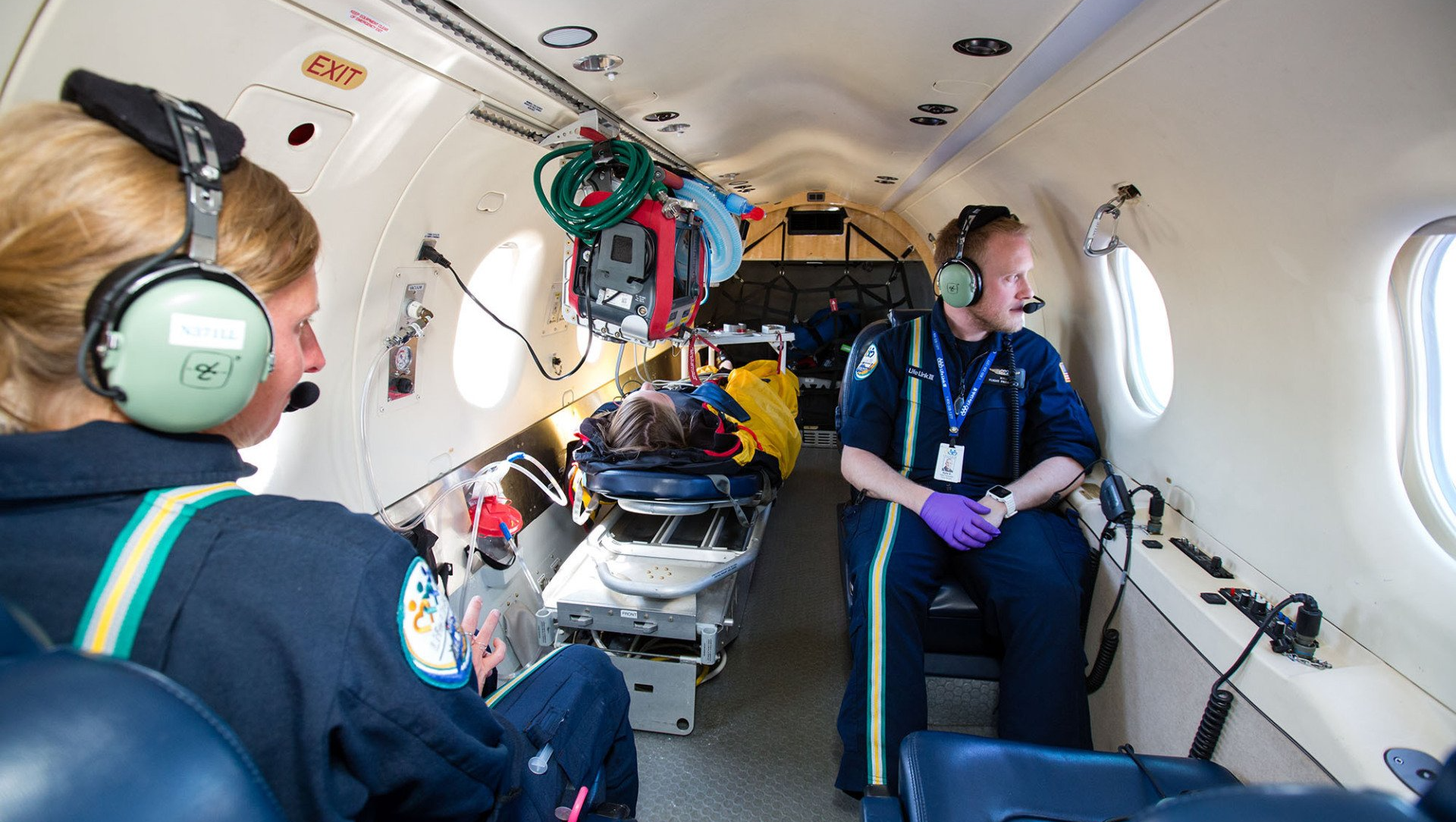 Medical Professionals in an airplane