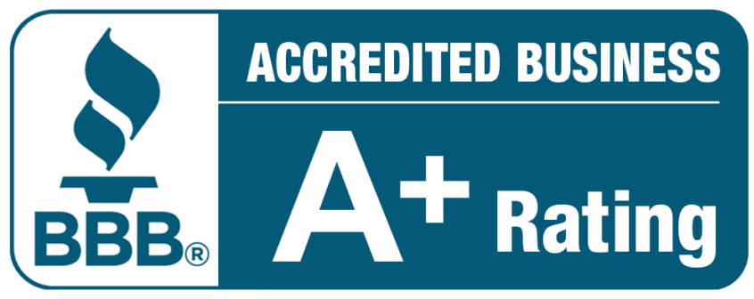 BBB Accredited Business logo with an A+ rating.