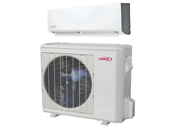 A white air conditioner with a fan attached to it.