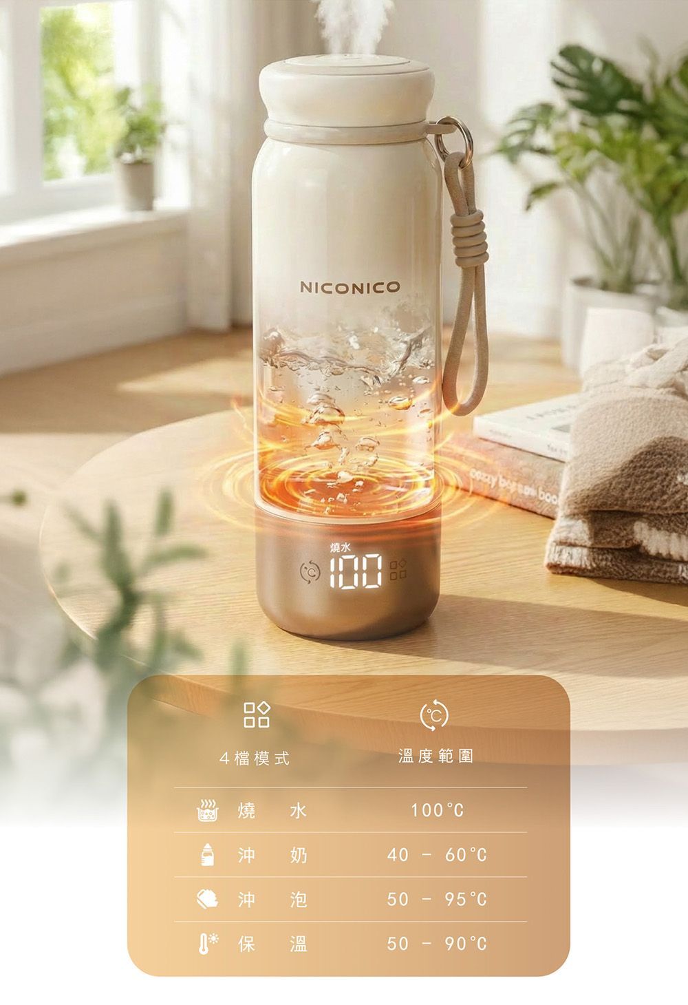 NICONICO便攜式全電壓真空熱水壺 600ml NI-TK2618