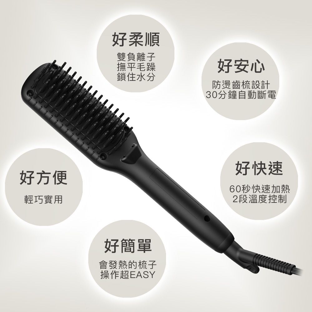 mods hair 負離子溫控電熱梳 (MHB-3040-K-TW)