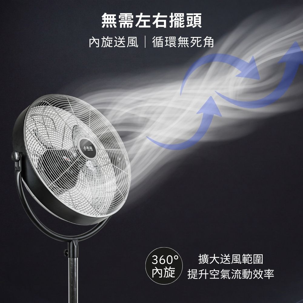 勳風 16吋內旋式AI智能遙控循環立扇/微電腦內旋風扇(HFB-S0850)