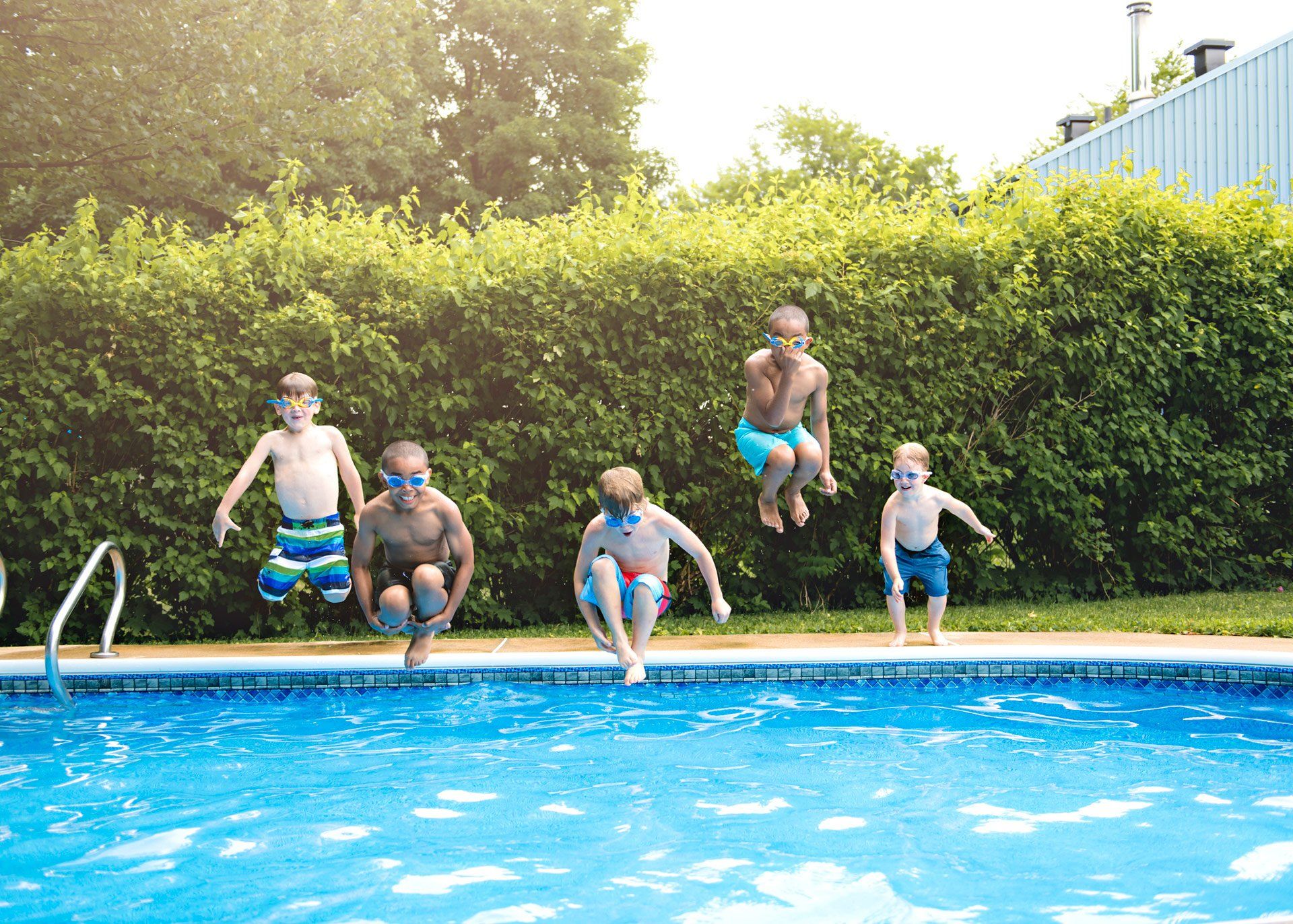 Group of Children in Outside Swimming Pool — Fort Collins, CO — New Colony Apartments