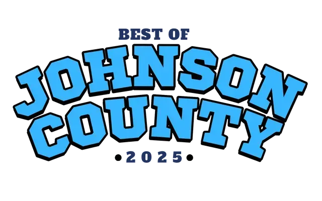 "Best of Johnson County 2025" logo, blue bubble letters outlined in black on white background.