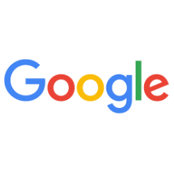 Google logo: multicolored letters in blue, red, yellow, and green.