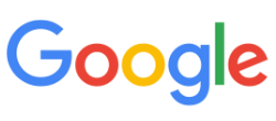 Google logo: multicolored letters in blue, red, yellow, and green.
