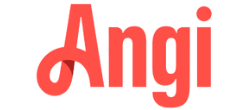 Angi logo in coral; stylized