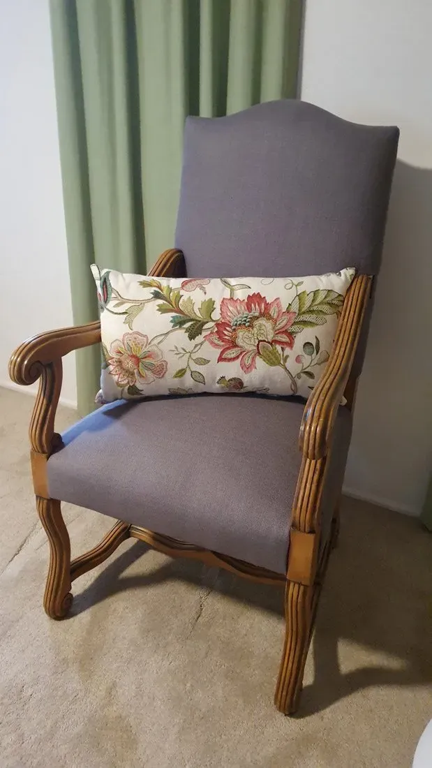 Chair With Pink Flower Designed Pillow | Cleveland, QLD | Miraje Home Decor & Soft Furnishings