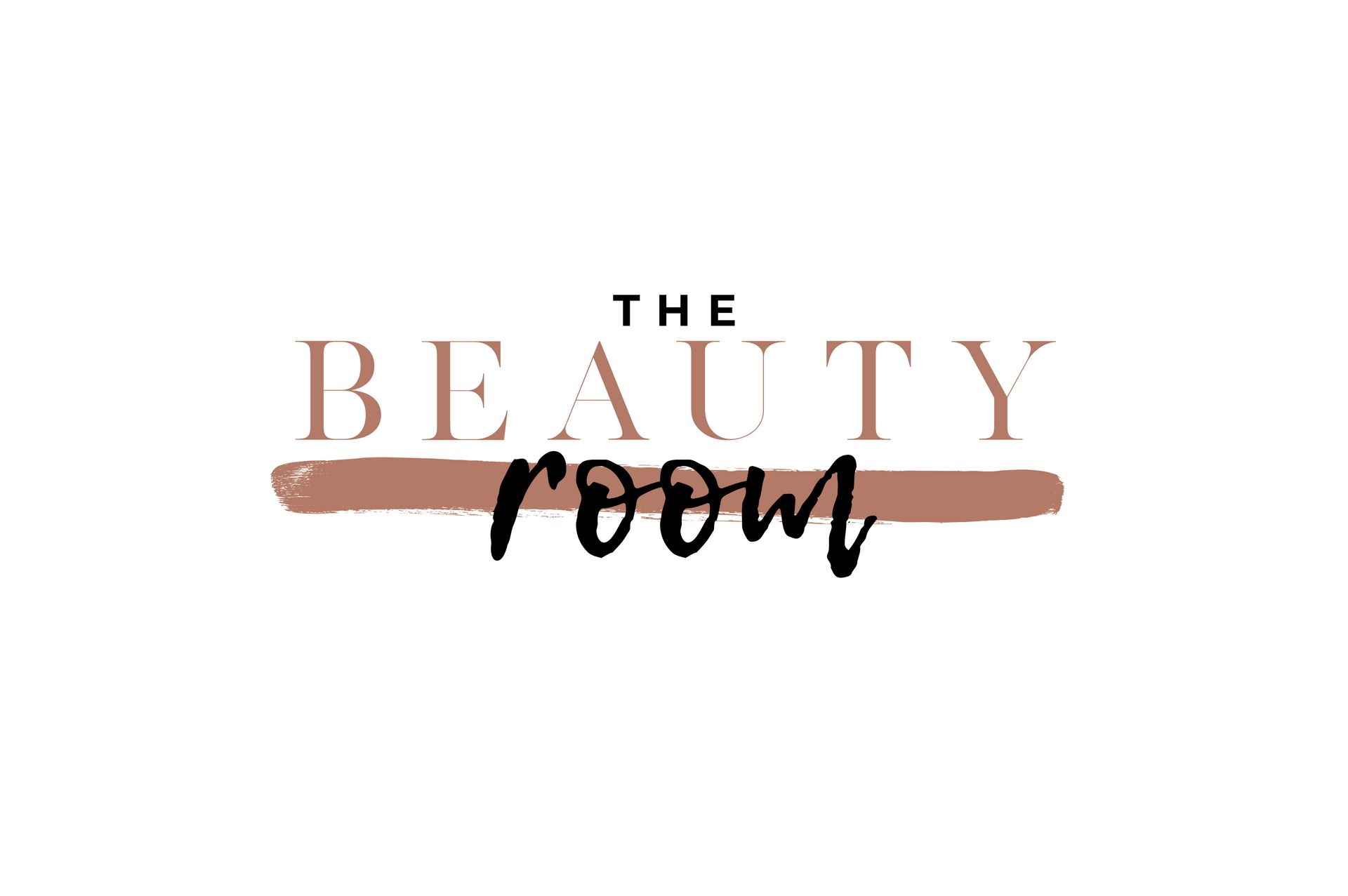 A logo for the beauty room on a white background.