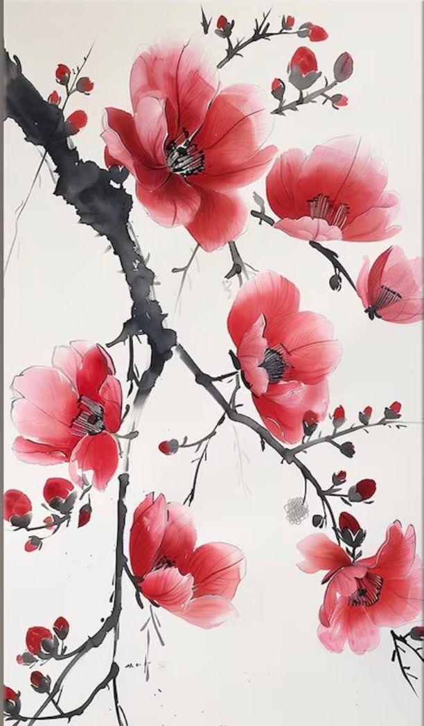 June 28 - Japanese ink: Sakura and Bamboo