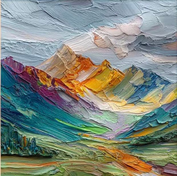 February 15 - Acrylic/texture: Mountains