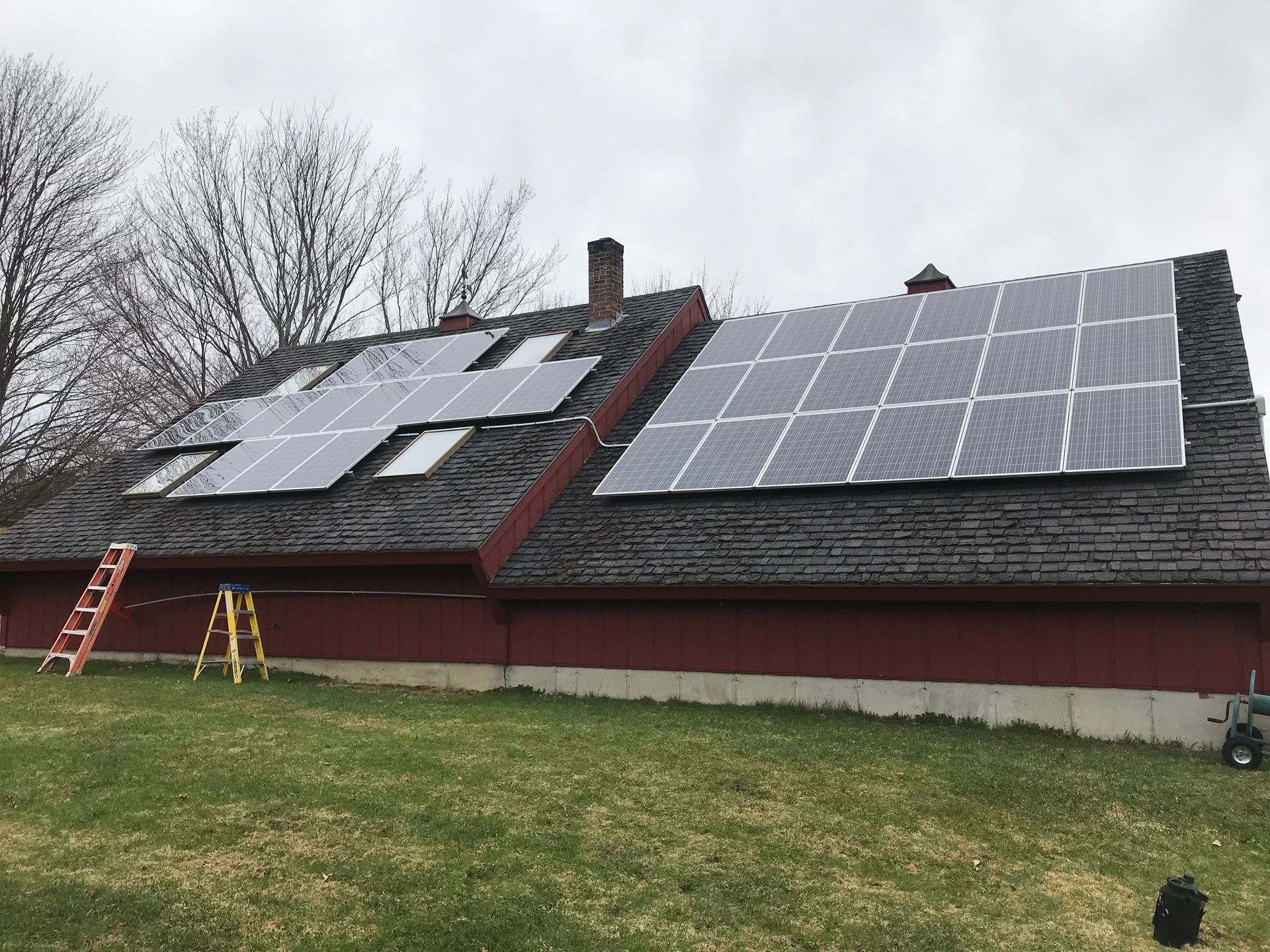Finalized installation of solar panels