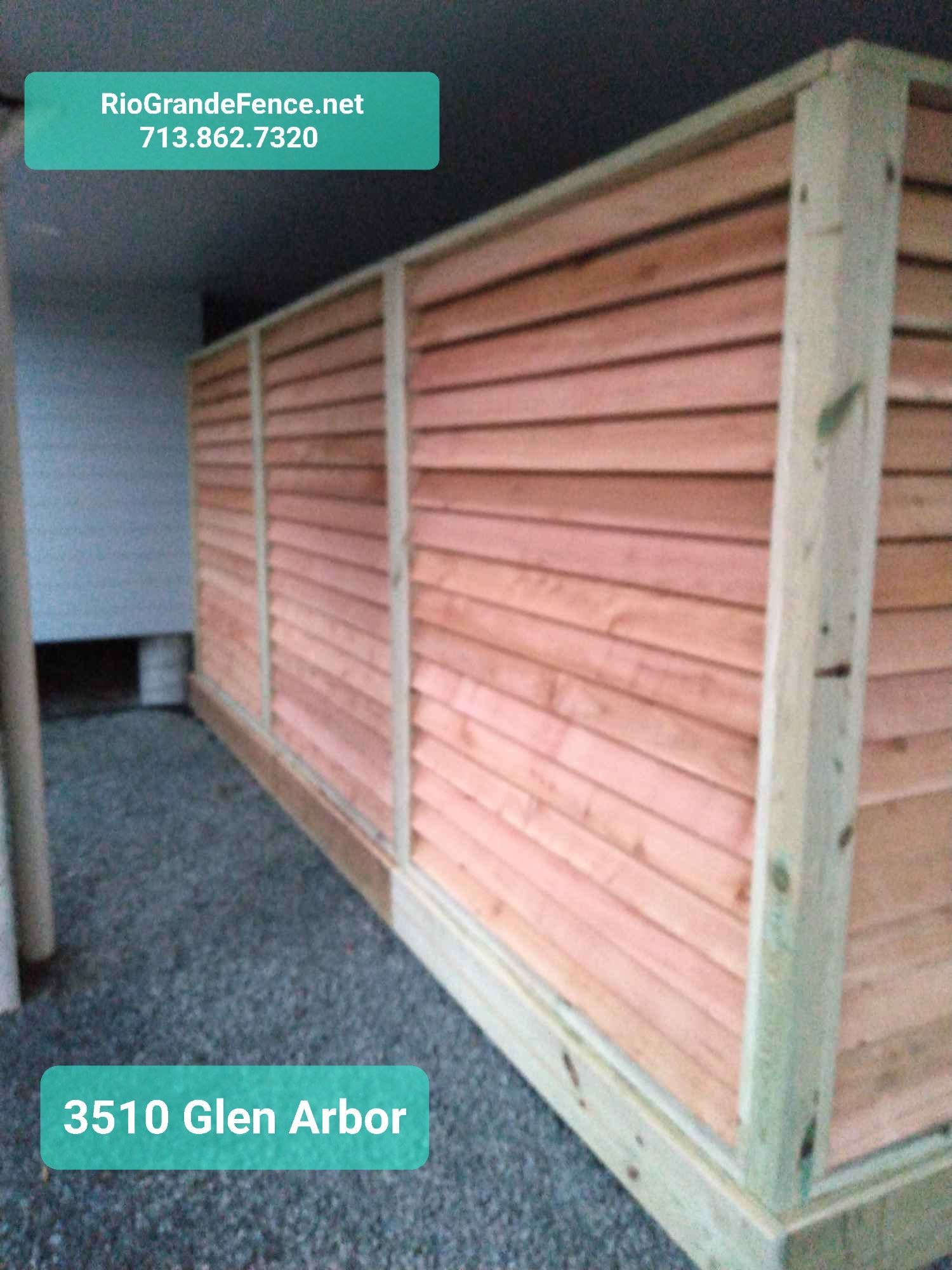 A Wooden Fence with A Sign that Says 3510 Glen Arbor - Houston, TX - Rio Grande Fence Company