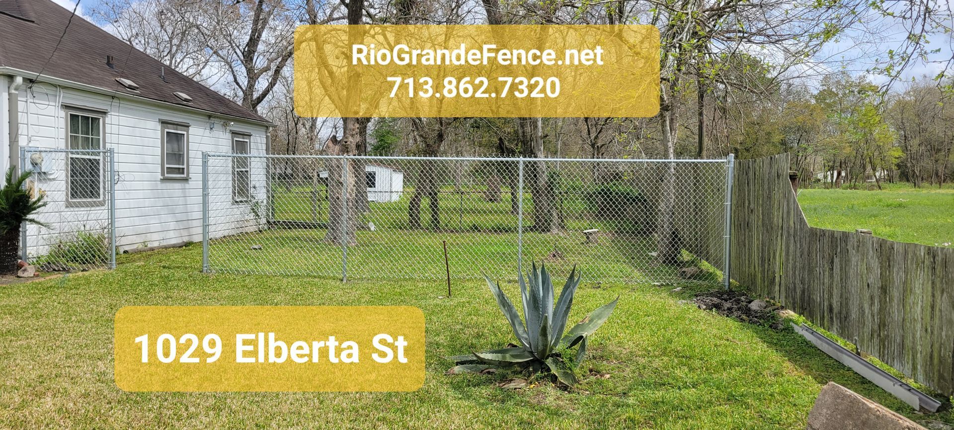 There Is a Chain Link Fence in The Backyard of A House - Houston, TX - Rio Grande Fence Company
