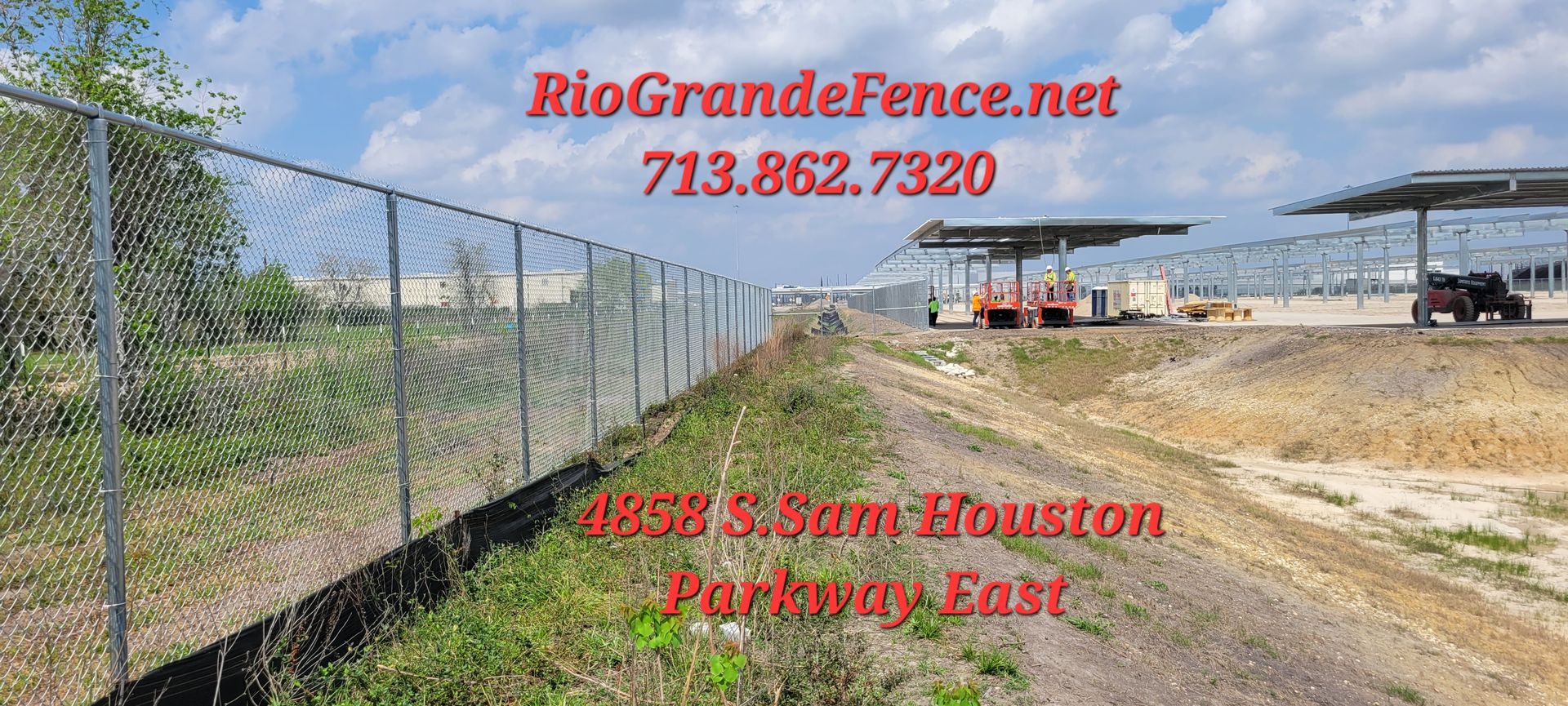 A Chain Link Fence Is Surrounding a Dirt Road - Houston, TX - Rio Grande Fence Company