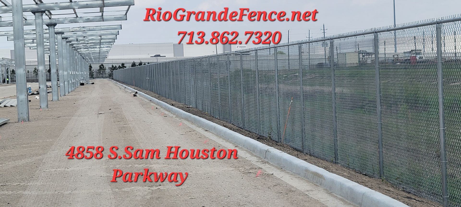 A Chain Link Fence Is Being Built in Houston - Houston, TX - Rio Grande Fence Company