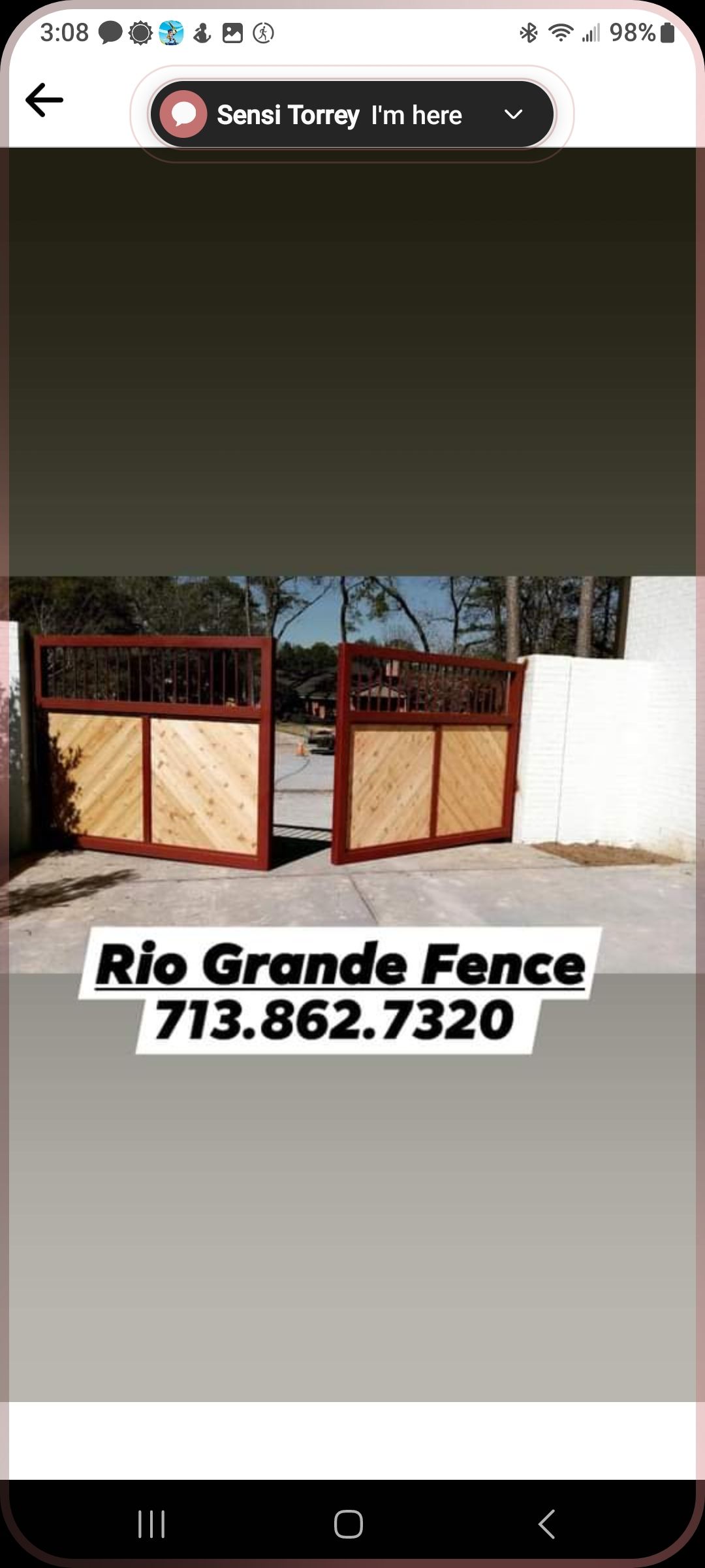 A Picture of A Fence on A Cell Phone - Houston, TX - Rio Grande Fence Company