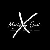 The logo for marks the spot foundation is white on a black background.