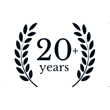 A laurel wreath with the number 20 on it.