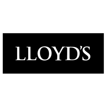 A black and white logo for lloyd 's on a white background.