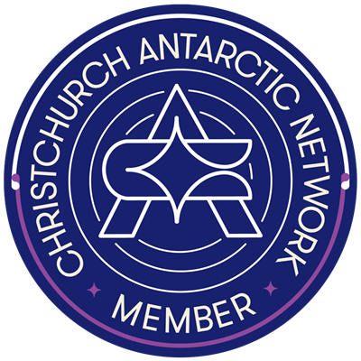 The logo for christchurch antarctic network member