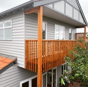 exterior wooden balcony