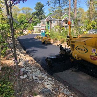 A residential driveway installation in Canton MA by Norfolk Asphalt Paving & Excavation