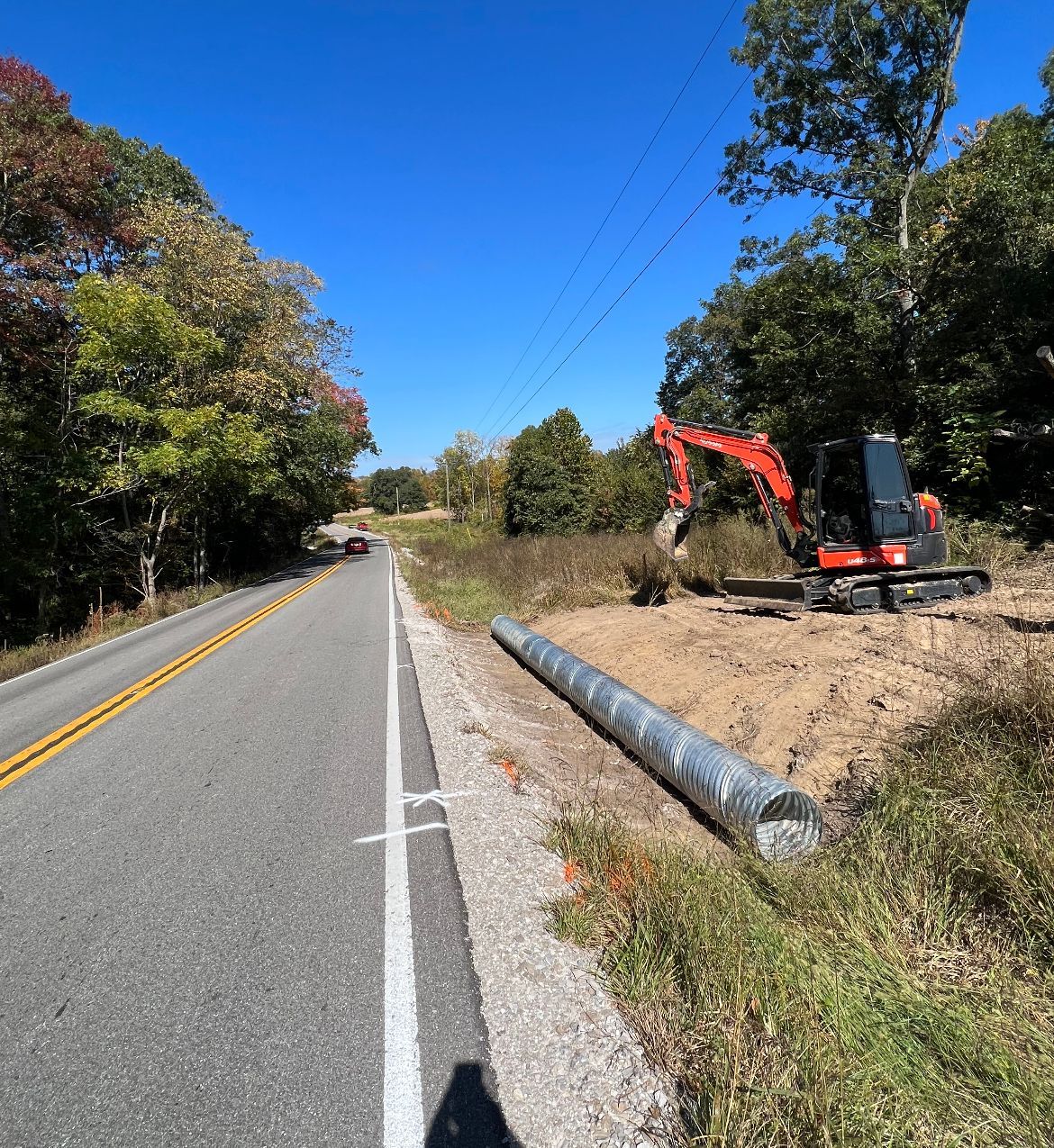 Culvert Install Alongside US 135 Left View | Freetown, IN | Babbs Land Management LLC