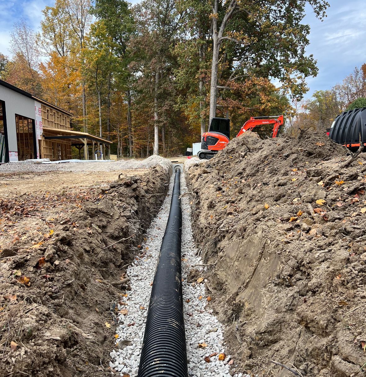 A Functional Black Pipe Designed for Efficient Water Drainage — Scottsburg, IN — Babbs Land Management LLC